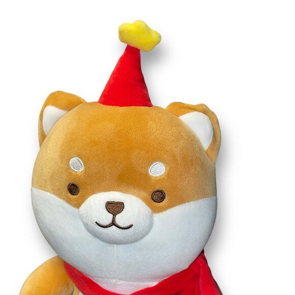 Miniso Plush Dog Shiba Inu Stuffed Animal Christmas Tree Star Scarf Stitched 12” - Picture 4 of 14